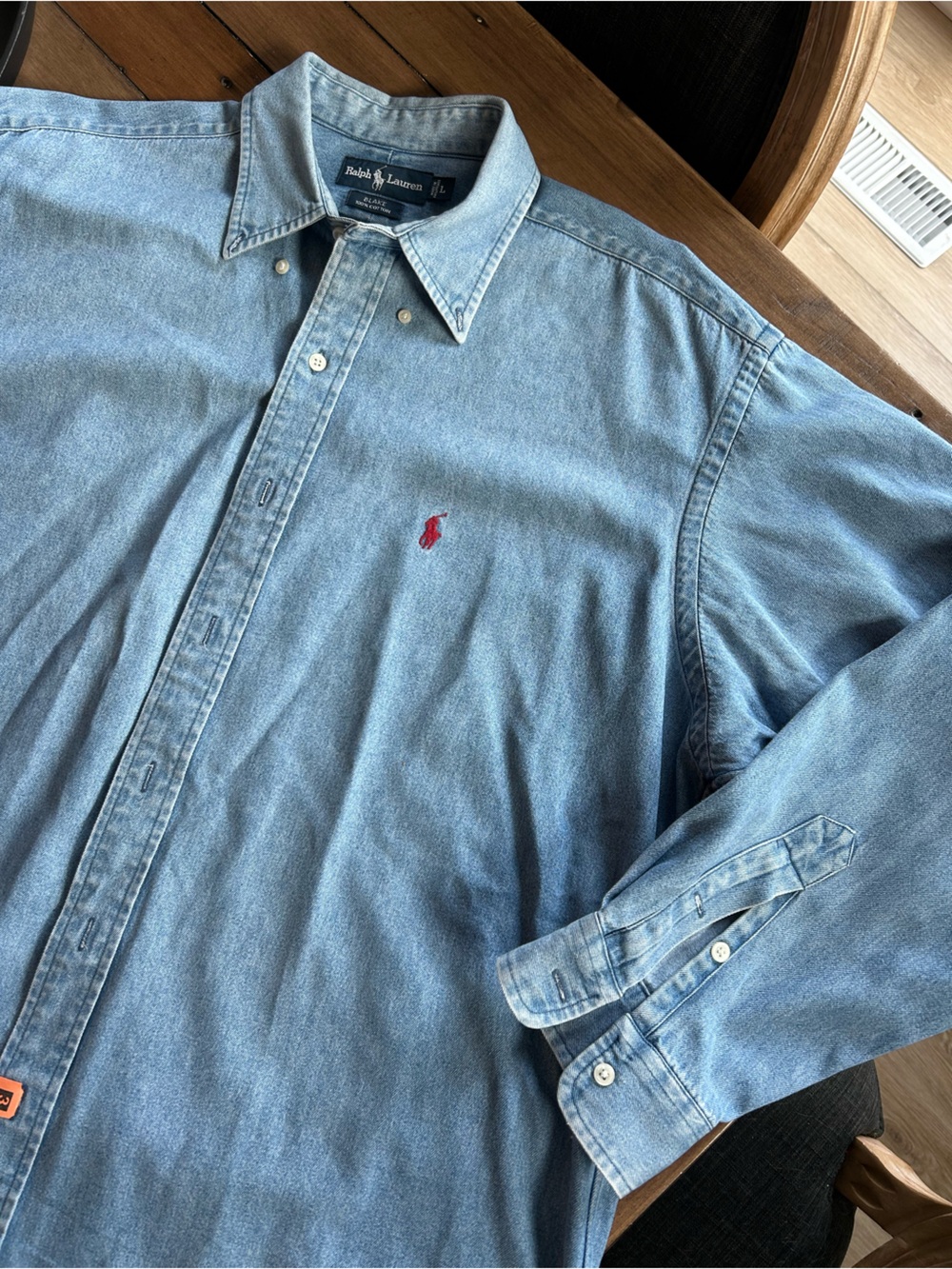 Vintage 90’s Ralph Lauren Blake Men’s Cotton Red Pony Embroidered Button Down L